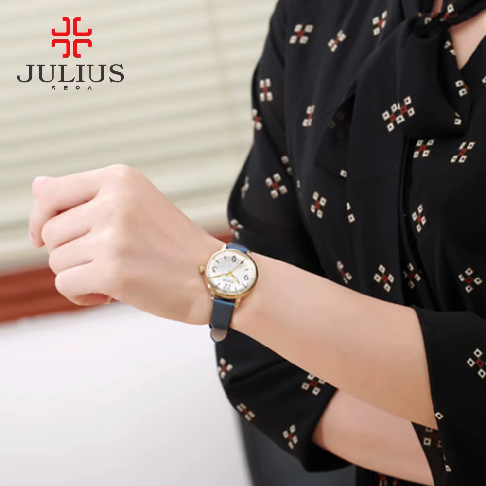 Montre en cuir véritable Julius Lady pour femme