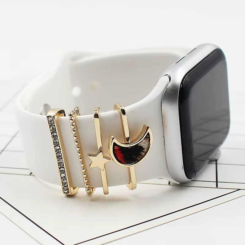 Bracelet en silicone avec décoration lune pour Apple Watch