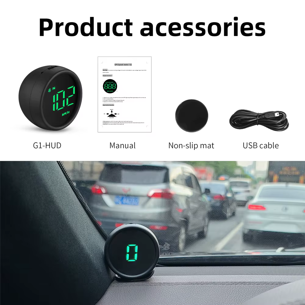 Jauge HUD GPS multifonction, affichage tête haute, ordinateur numérique LCD intégré pour voiture, camion, moto, bateau, compteur de vitesse MPH