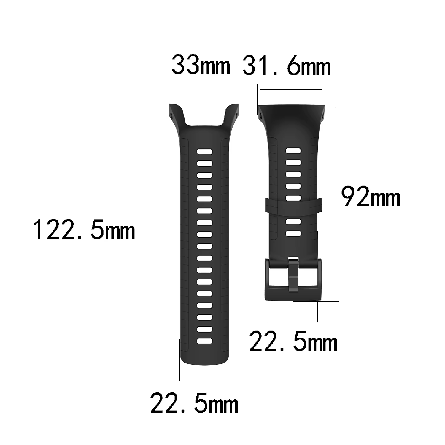 Bracelet de montre en silicone pour bracelet de montre intelligent Suunto 5