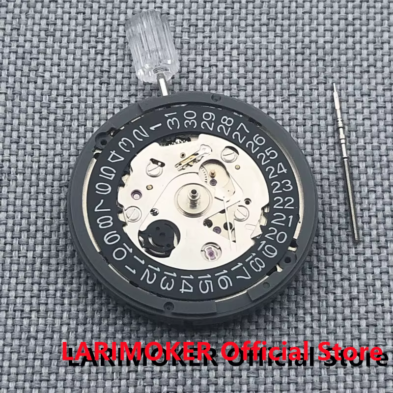 LARIMOKER disque noir de haute précision avec affichage de la Date blanche montre mécanique automatique pour hommes
