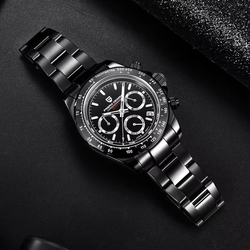 PAGANI DESIGN – montre à Quartz noire pour hommes