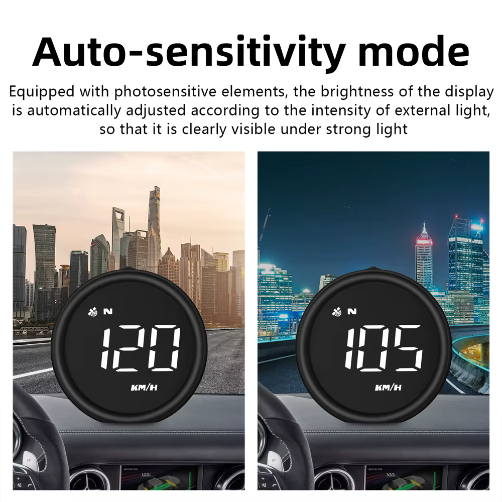 Jauge HUD GPS multifonction, affichage tête haute, ordinateur numérique LCD intégré pour voiture, camion, moto, bateau, compteur de vitesse MPH