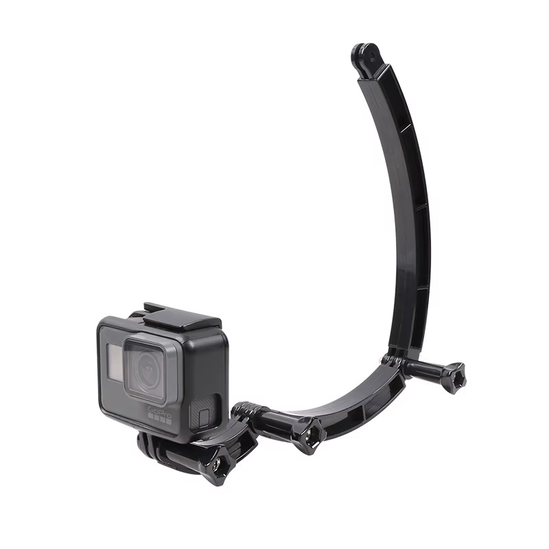 Pour Gopro 13 accessoires auto-Selfie bâton casque bras Extension incurvée 3 voies