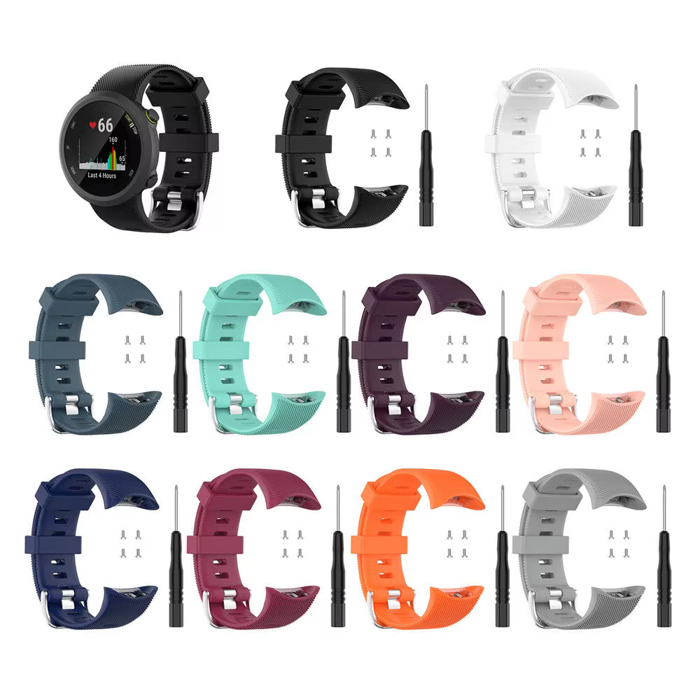 HeroIand-Bracelet de montre en silicone souple pour Garmin Forerunner