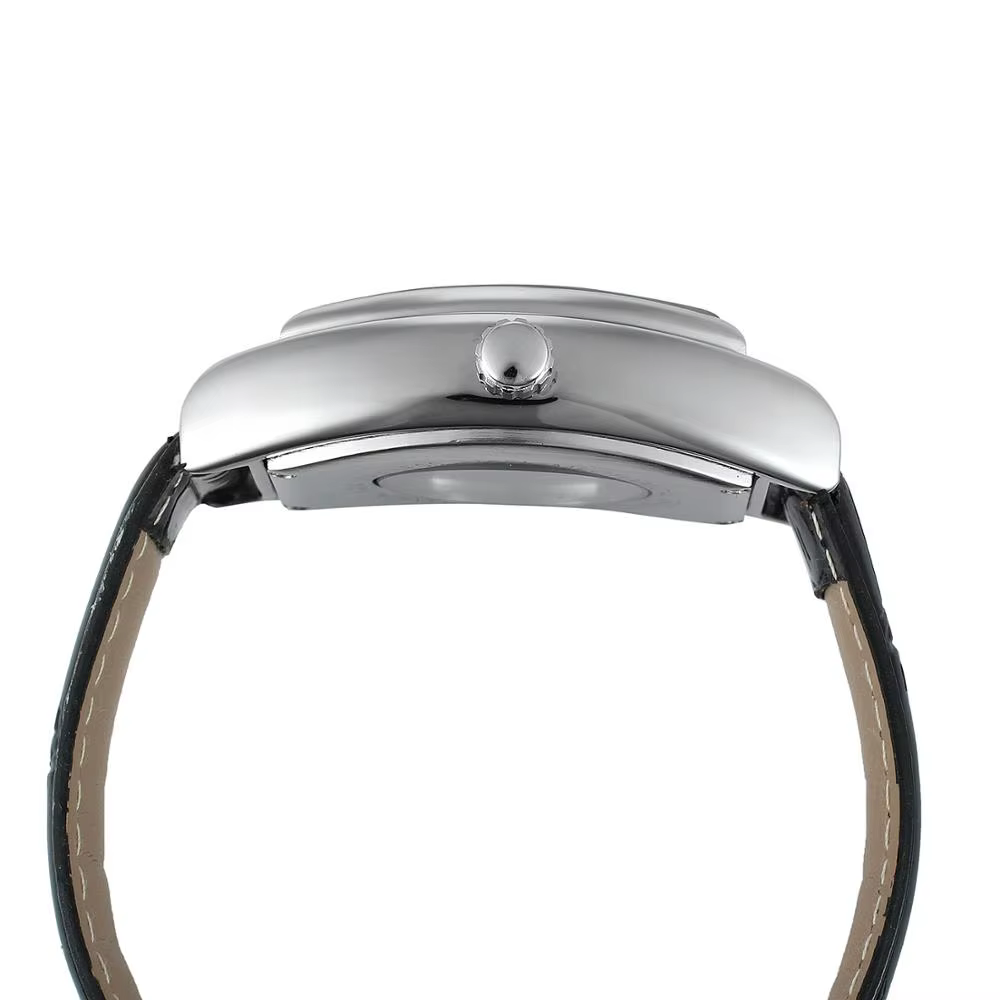 T-WINNER mode simple décontracté montre pour hommes rectangulaire cadran blanc boîtier en argent noir bracelet en cuir