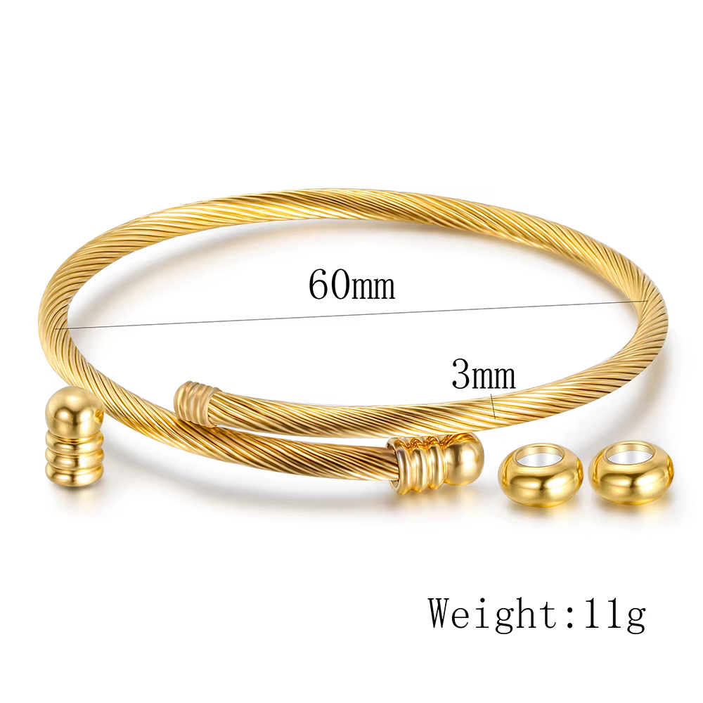 Bracelet de fil de câble élastique unisexe