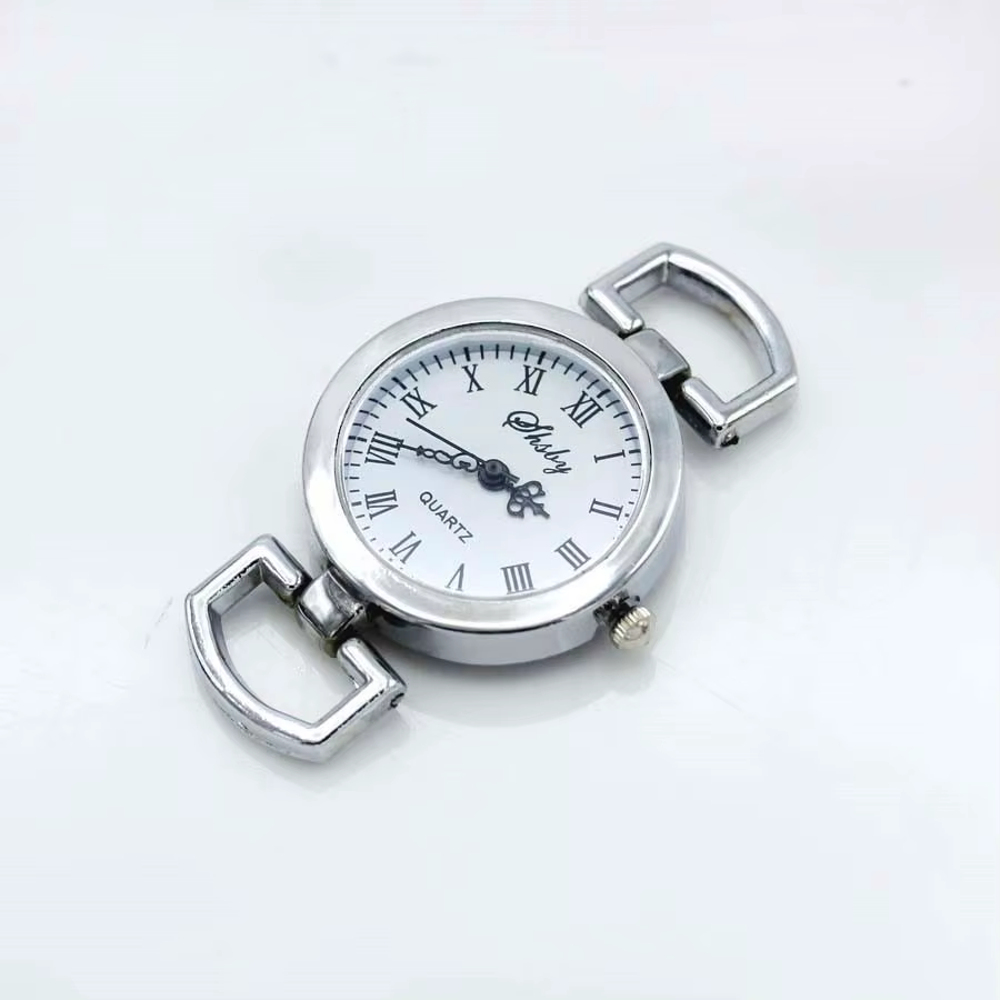 Shsby bricolage personnalité argent montre en-tête chiffres romains cercle