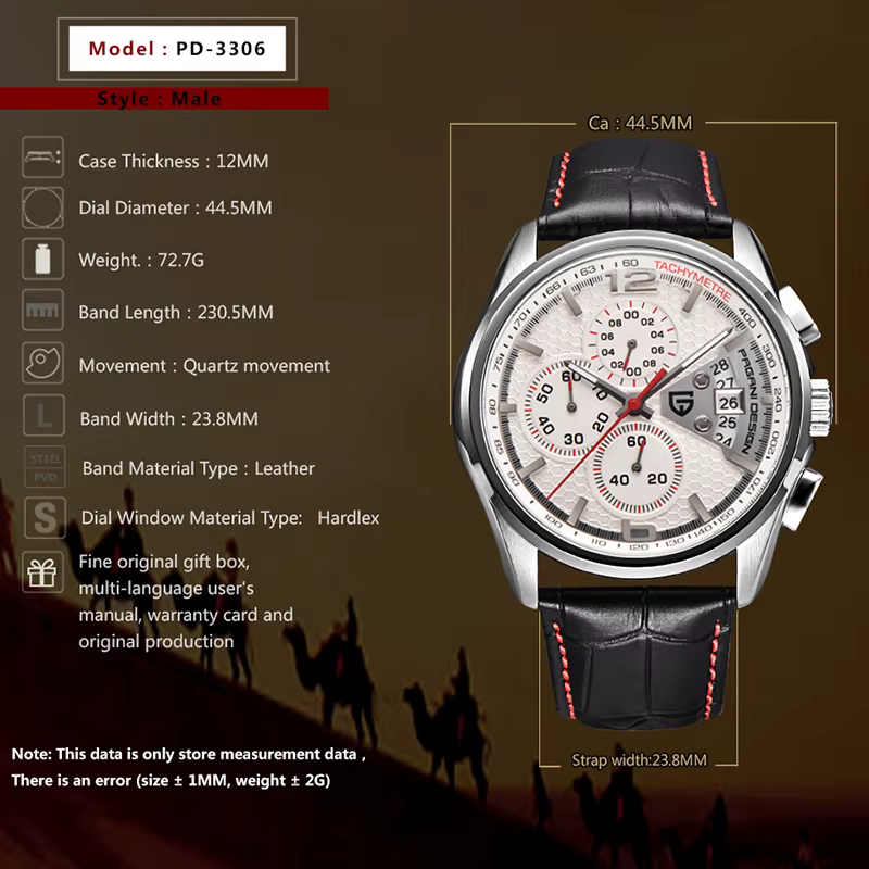 PAGANI – montre-bracelet de sport pour hommes