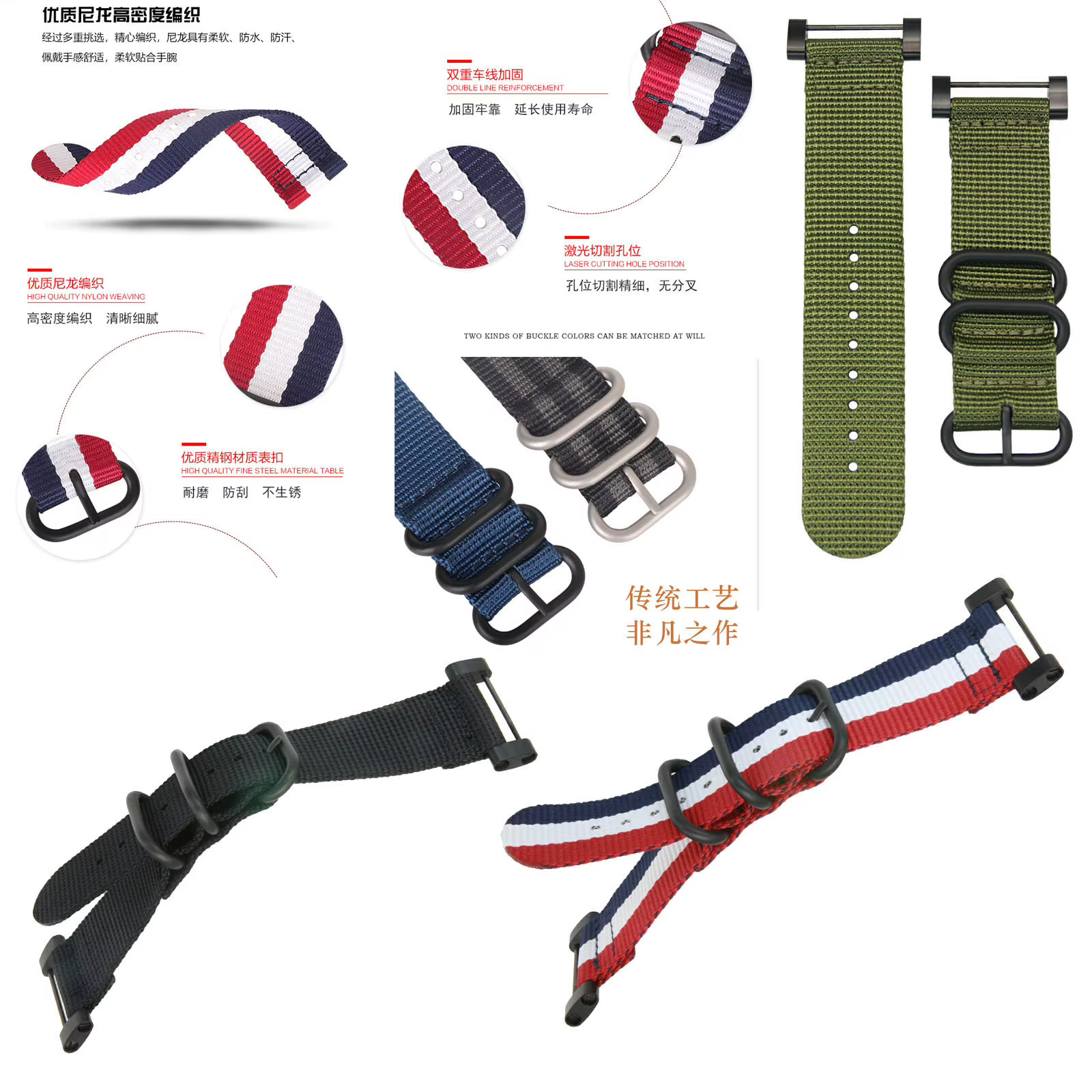 Bracelet de rechange en Nylon pour Suunto Core