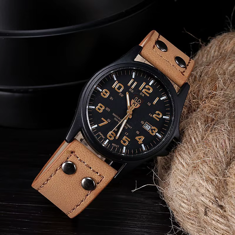 Hommes montres Masculino Relogio armée militaire mâle montre à Quartz bracelet en cuir décontracté Cool