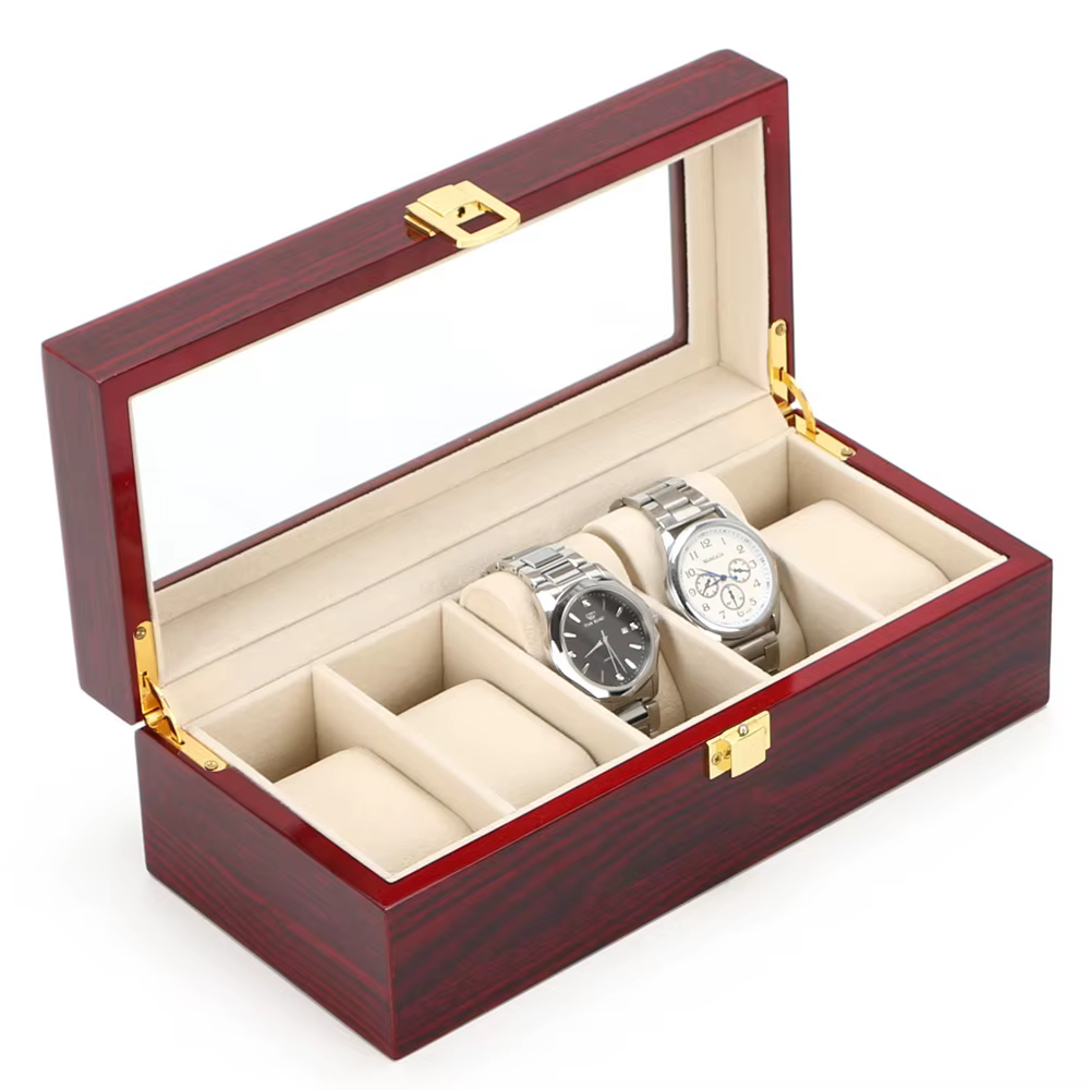 Nouveau Boîte de rangement de montre en bois
