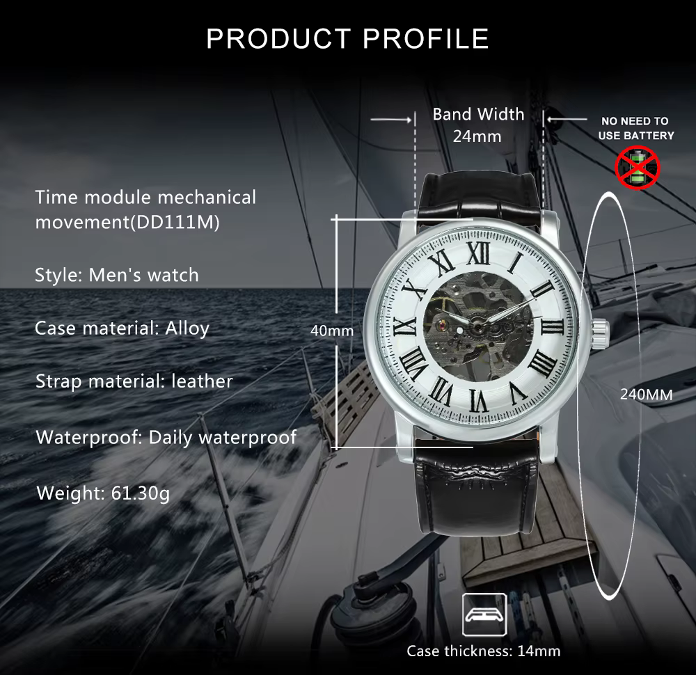 Montre mécanique classique WINNER pour homme