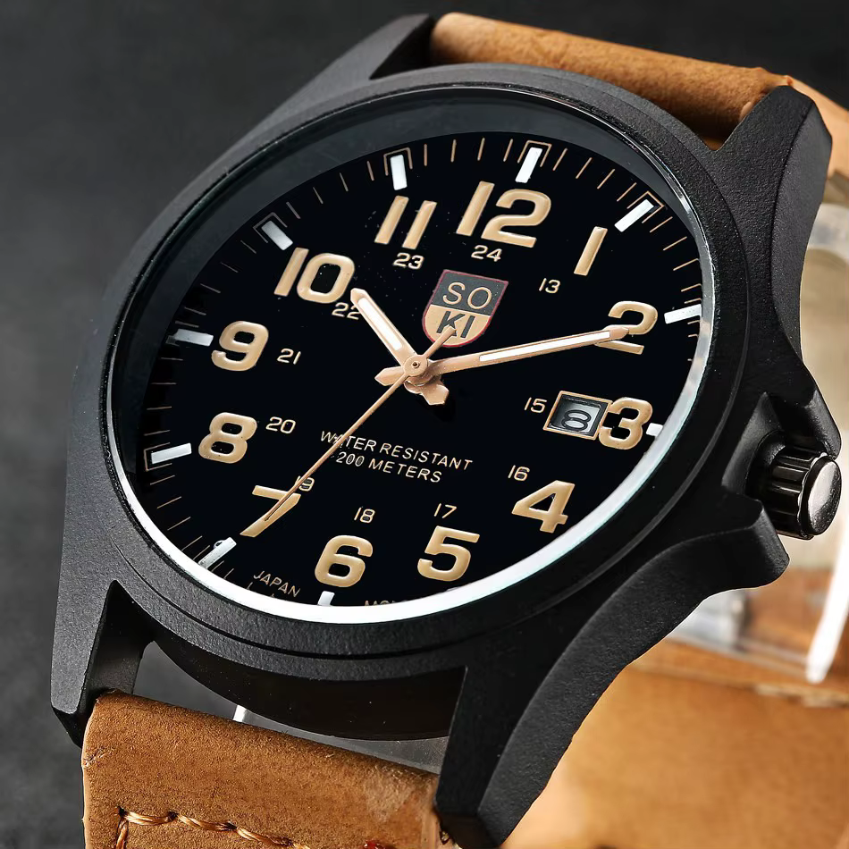 Hommes montres Masculino Relogio armée militaire mâle montre à Quartz bracelet en cuir décontracté Cool