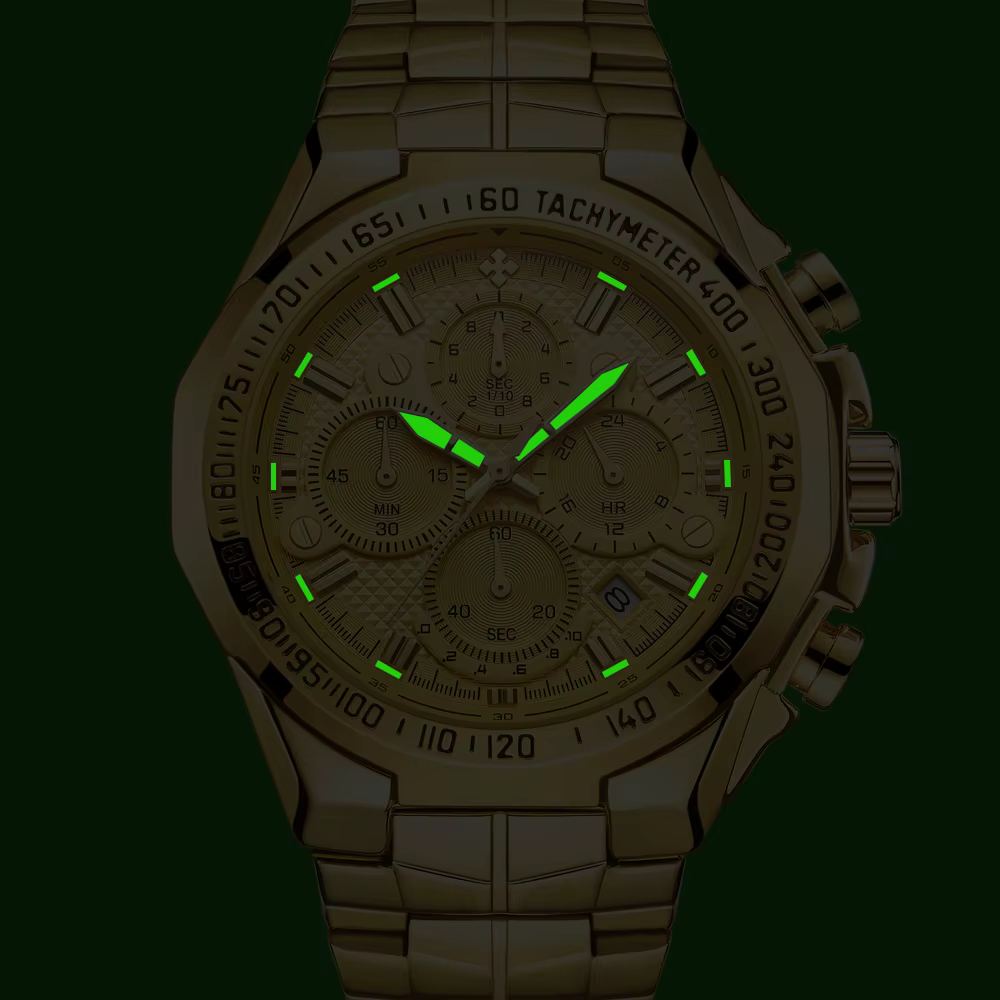WWOOR montres pour hommes de luxe militaire Quartz acier inoxydable vieille montre étanche chronographe