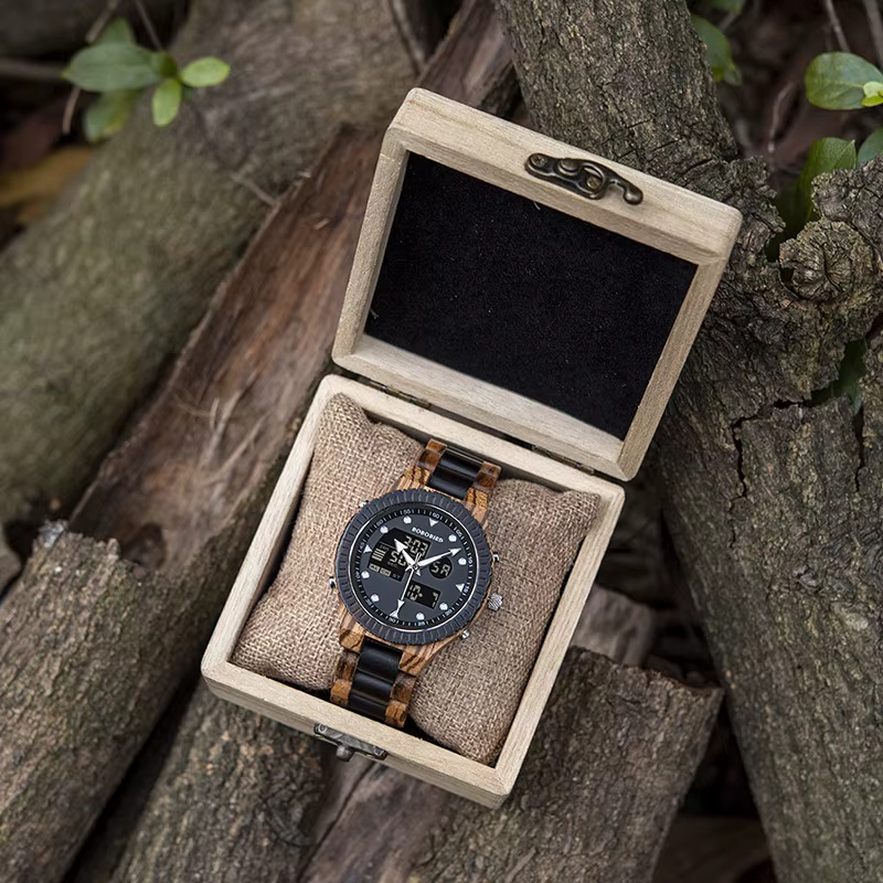 Quarzt numérique double affichage BOBO BIRD montre en bois main lumineuse mode nouveau Design