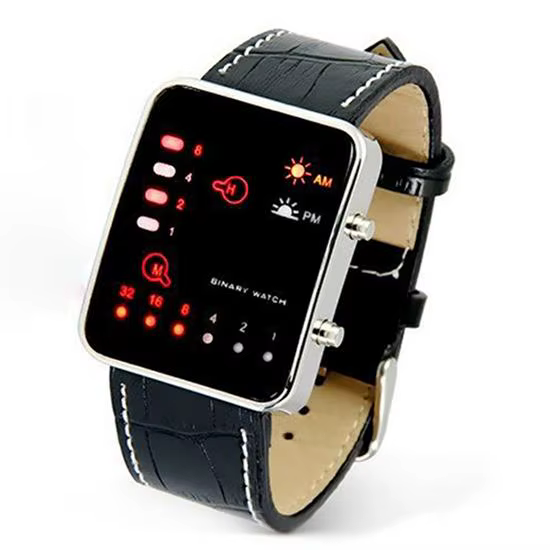 Montre de mode pour hommes sport binaire numérique affichage LED bracelet en Faux cuir montre-bracelet reloj hombre часы мужɔе ✔