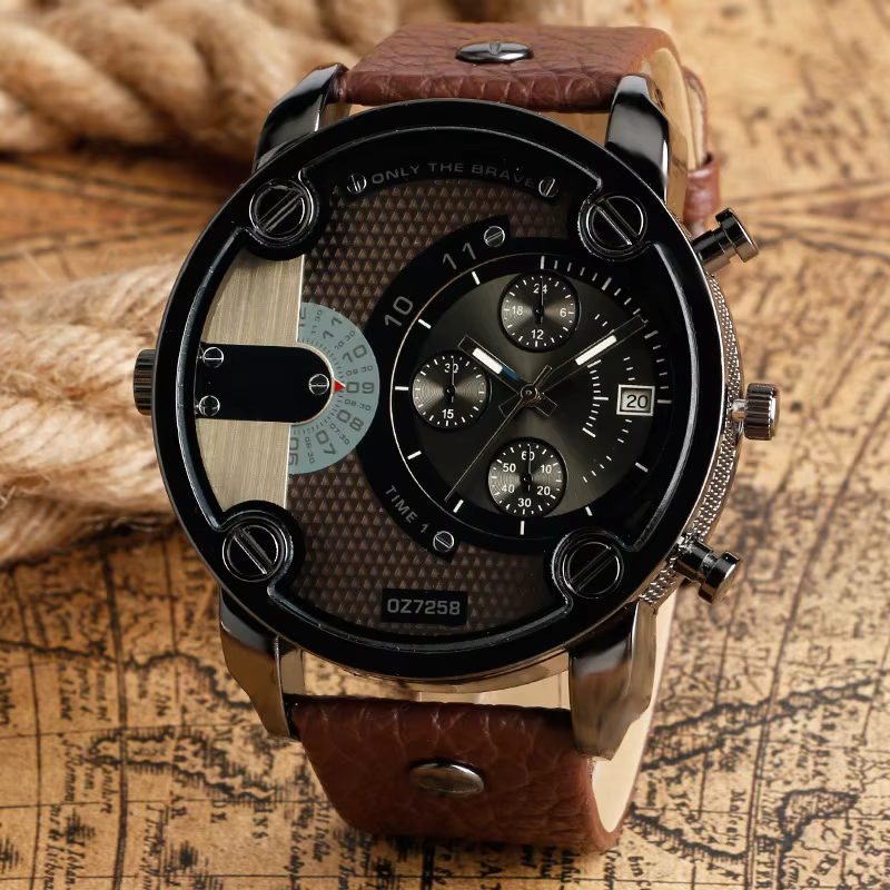 Sport grandes affaires montres hommes horloge Locomotive armée rétro noir montre à Quartz Style Relogio Masculino Relojes Hombre