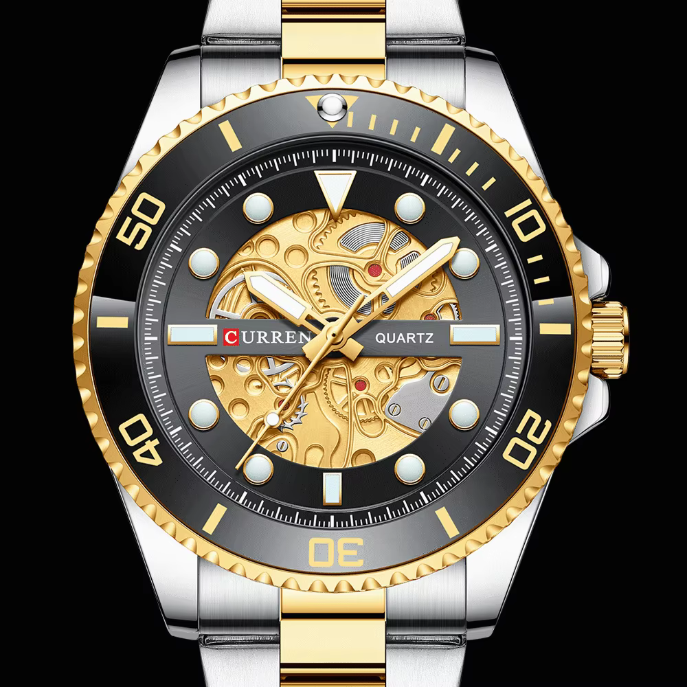 CURREN montres imité conception mécanique horloge à Quartz hommes bracelet en acier inoxydable