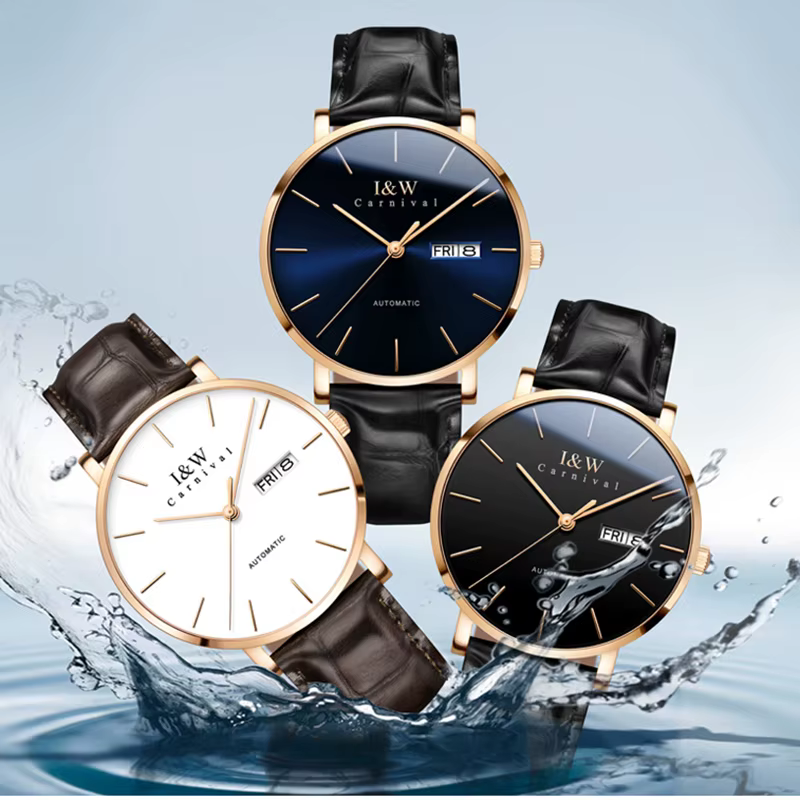 Montre Homme suisse I & W luxe or