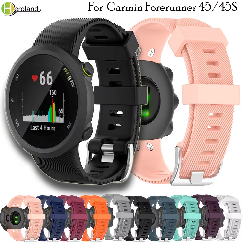HeroIand-Bracelet de montre en silicone souple pour Garmin Forerunner