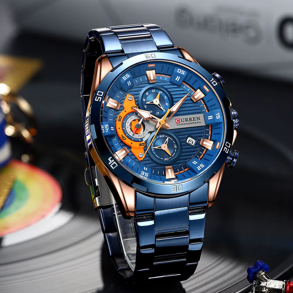 CURREN nouveau chronographe hommes montres pour Sport décontracté en acier inoxydable