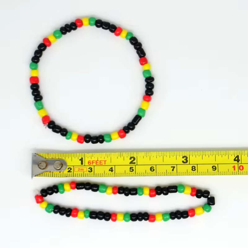 Bracelet en perles de verre pour les exécutifs, Rasta Reggae Punk, Hip Hop, élastique commandé, bijoux fantaisie, 40 pièces