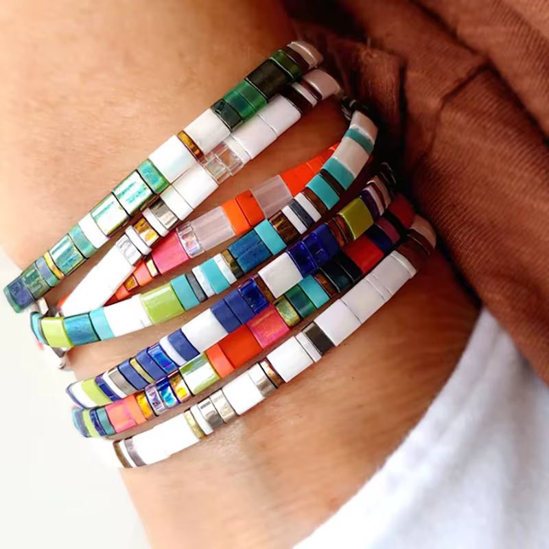 Bracelets Boho MIYU pastels pour femmes, bijoux ethniques, perles de proximité, à la mode, nouveau cadeau