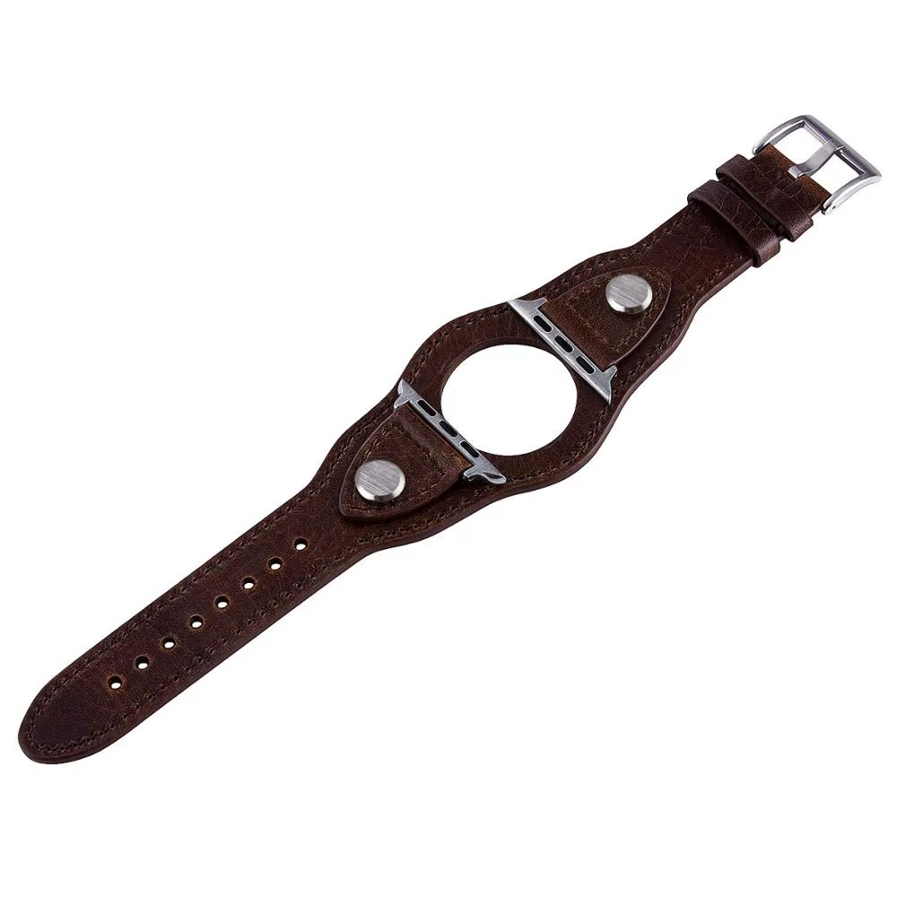 Bracelet manchette en cuir pour Apple Watch Band