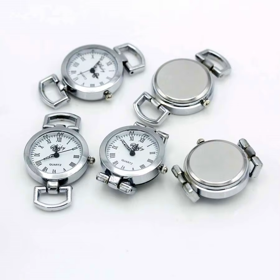Shsby bricolage personnalité argent montre en-tête chiffres romains cercle