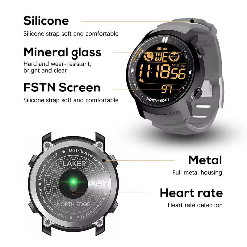 Km TH EDGE-Montre numérique militaire pour homme