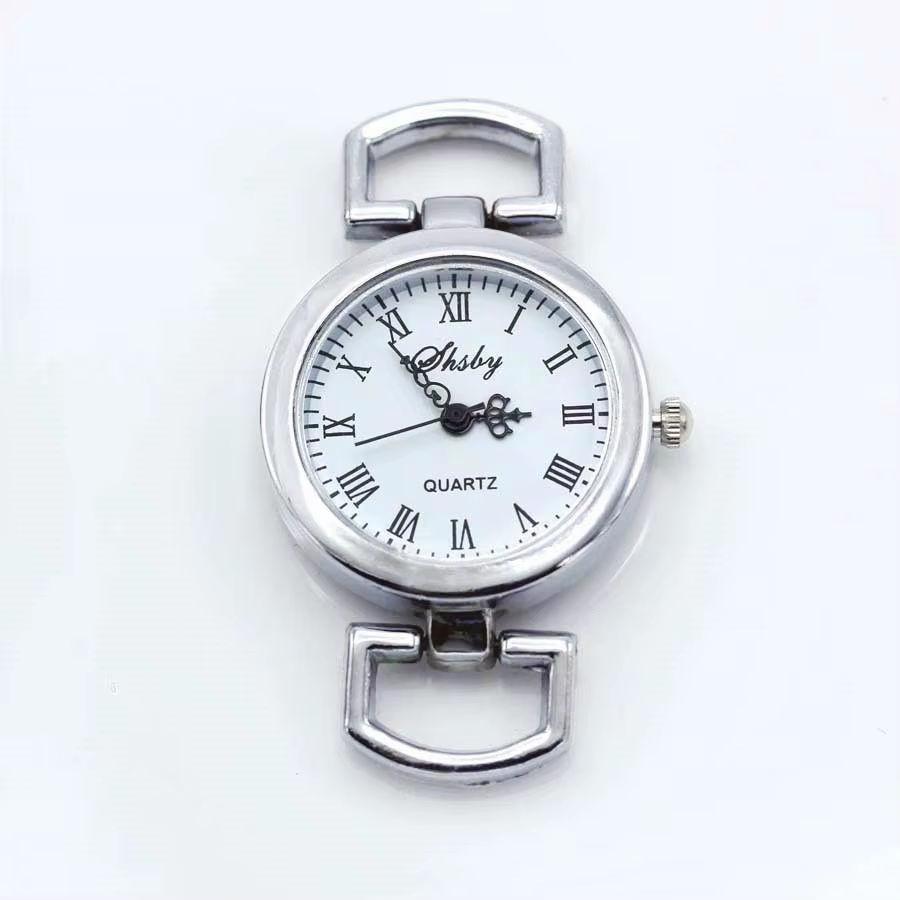 Shsby bricolage personnalité argent montre en-tête chiffres romains cercle