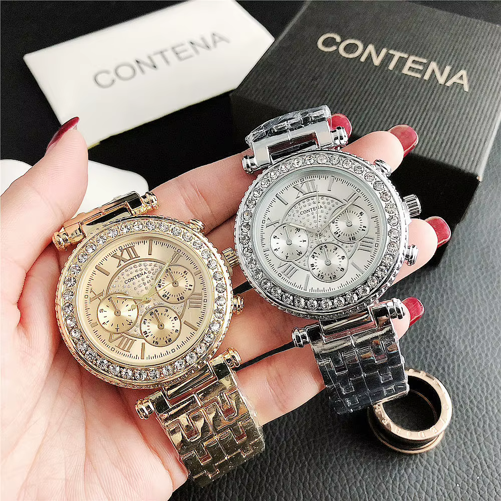 Montre-bracelet à Quartz avec strass pour femmes