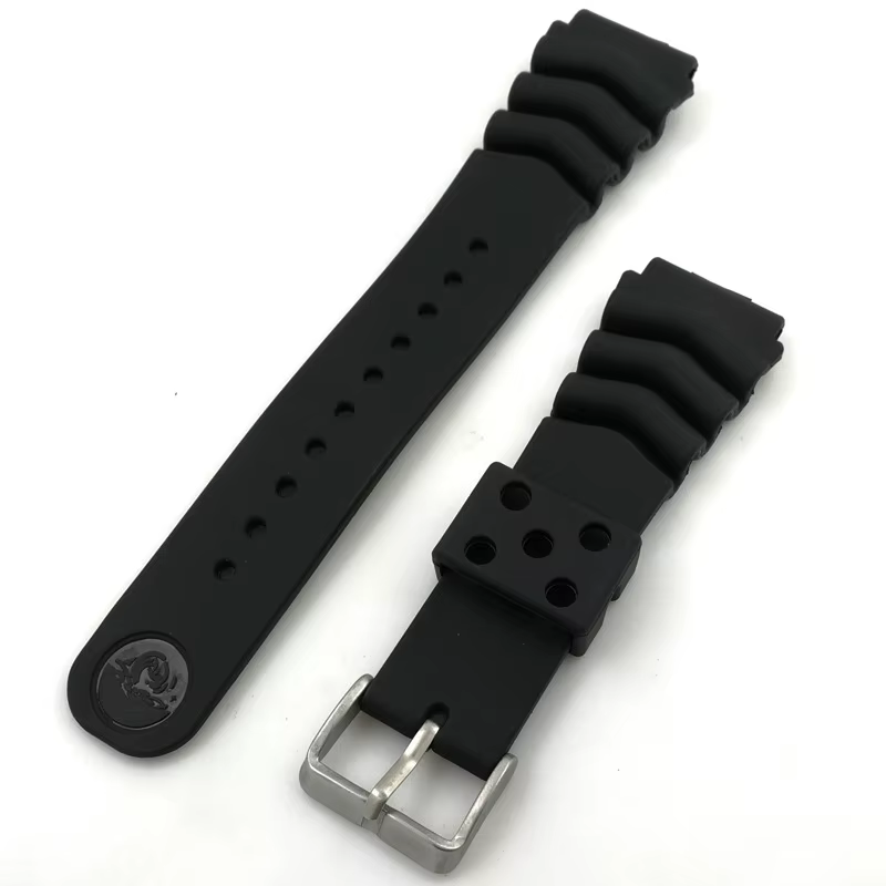 Bracelet de montre de sport en caoutchouc noir étanche Seiko PROSPEX pour hommes et femmes