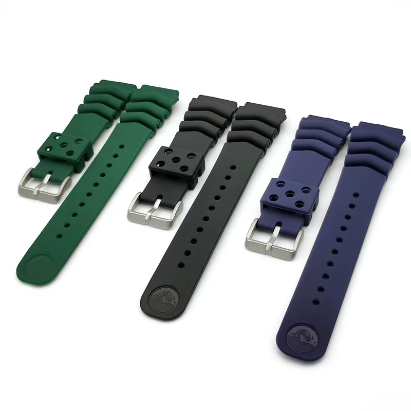 Bracelet de montre de sport en caoutchouc noir étanche Seiko PROSPEX pour hommes et femmes
