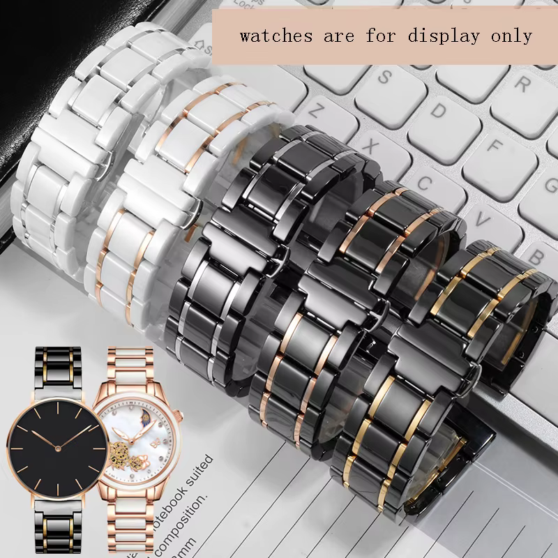 Bracelet de montre de luxe en céramique et acier fin