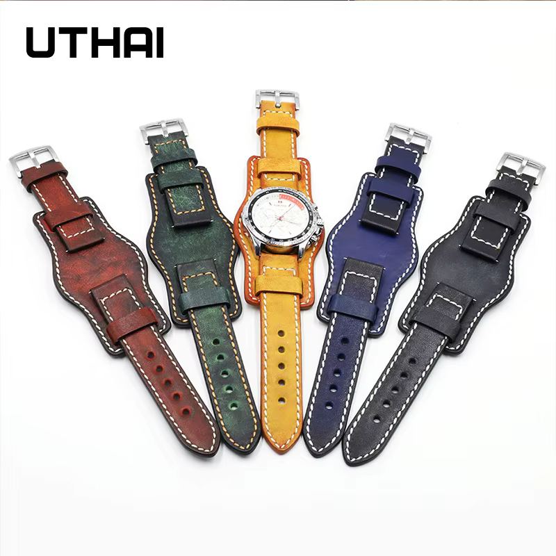 UTHAI G05 – montre connectée en cuir de vache pour hommes