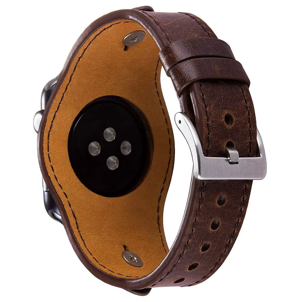 Bracelet manchette en cuir pour Apple Watch Band