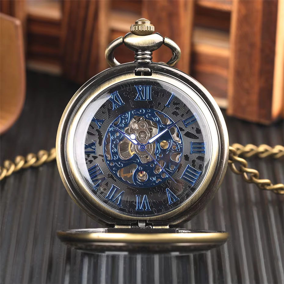 Montre de poche mécanique vintage pour hommes et femmes