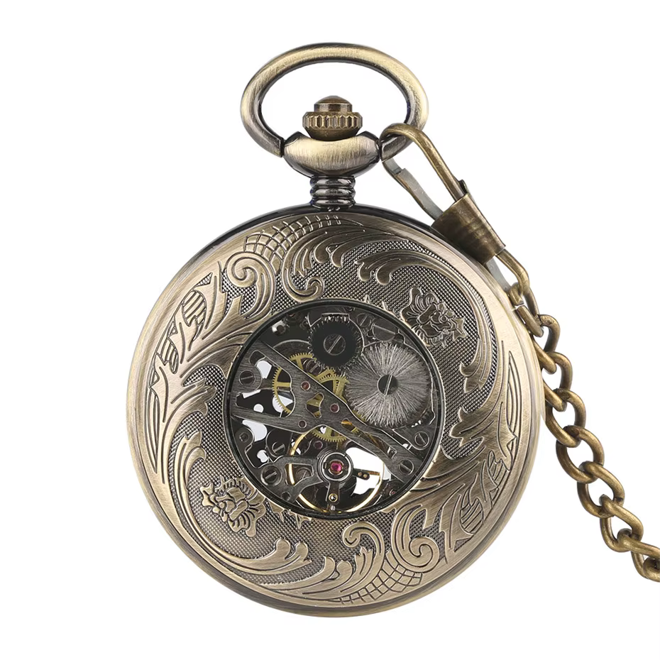 Montre de poche mécanique vintage pour hommes et femmes