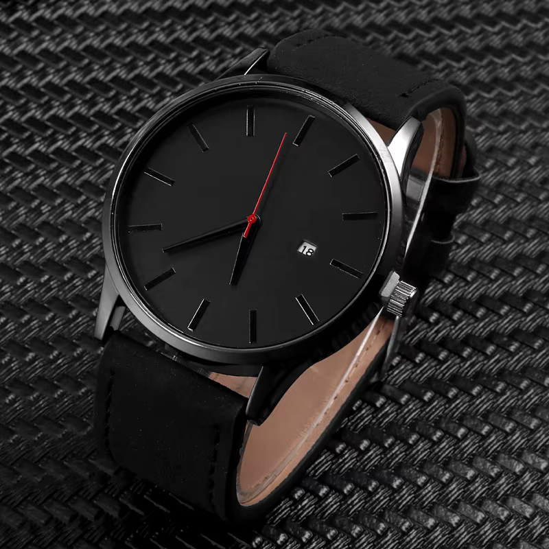 Erkek kol saati – montre de Sport en cuir pour hommes, calendrier, mode