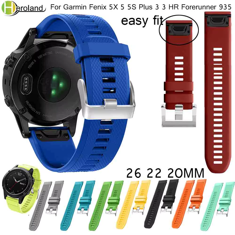 Bracelet pour Garmin Fenix 5X 5 5S Plus 6 6S 6X Smart 3 3HR 935
