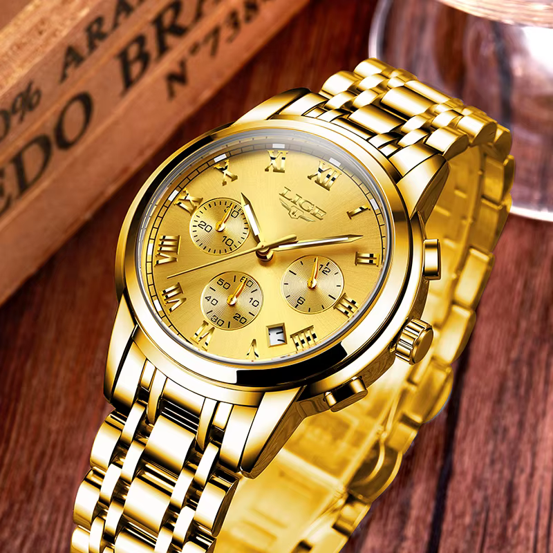 LIGE – montre de luxe en acier inoxydable pour homme