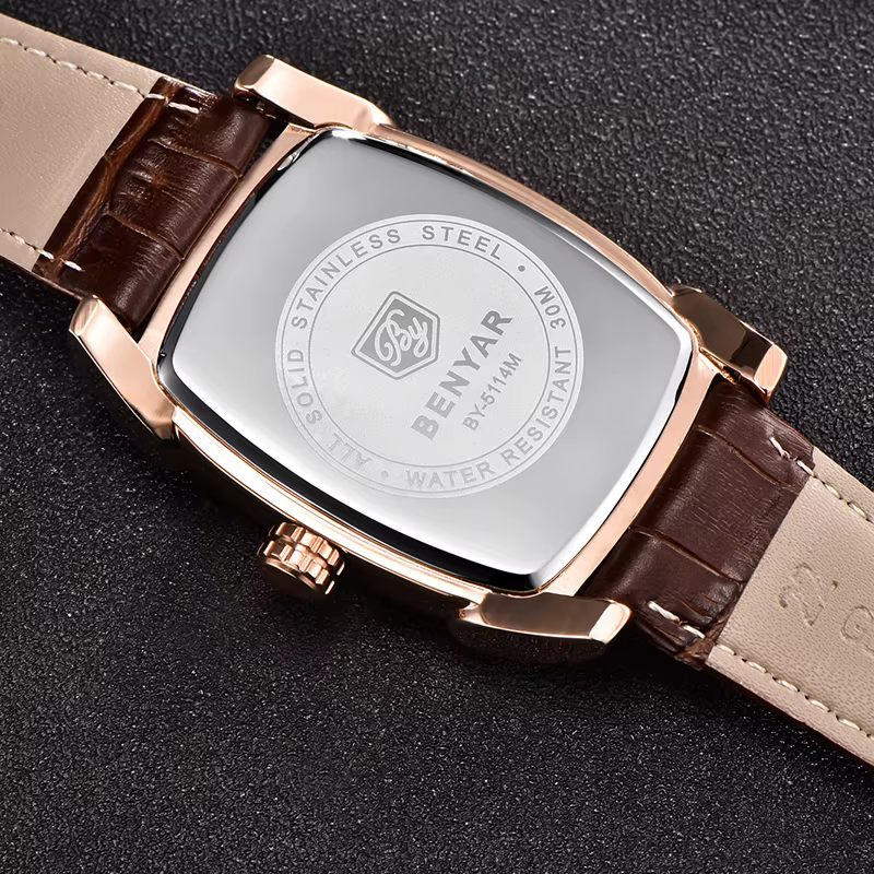BENYAR – montre-bracelet en cuir pour hommes