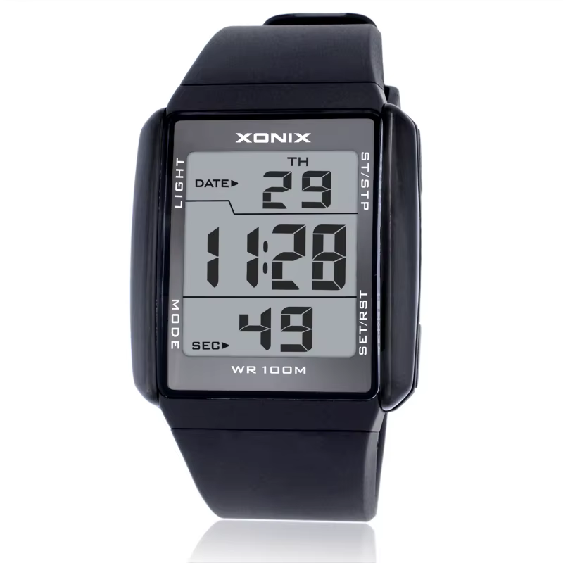 XONIX hommes montres de sport étanche 100m en plein air amusant multifonction Montre numérique natation course LED
