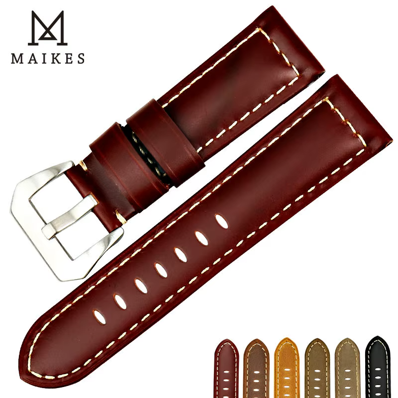 Bracelets de montre vintage en cuir de vache véritable