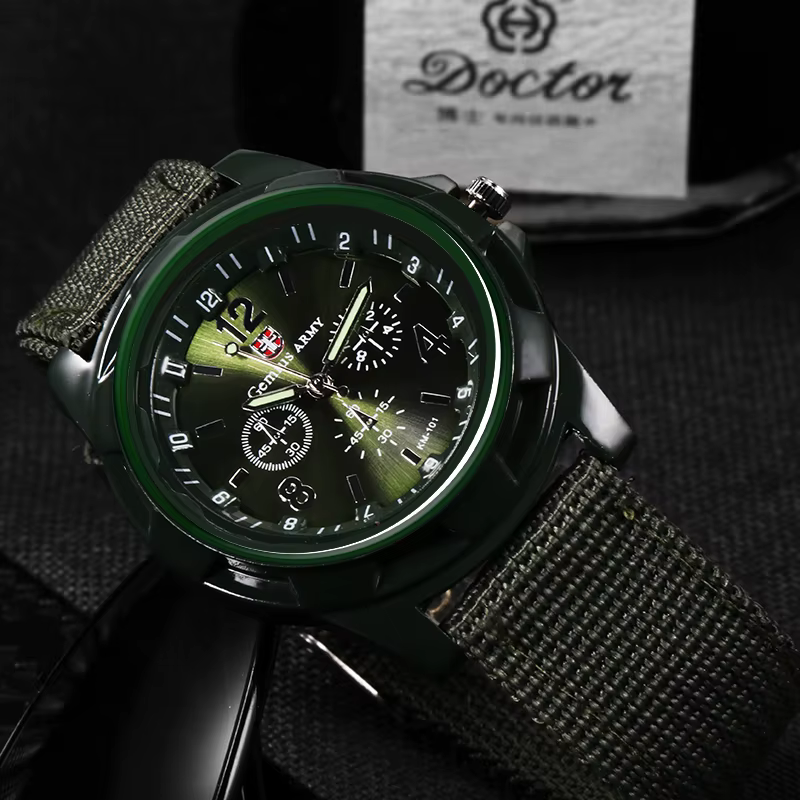 Montre de sport à quartz en nylon Gemius pour hommes