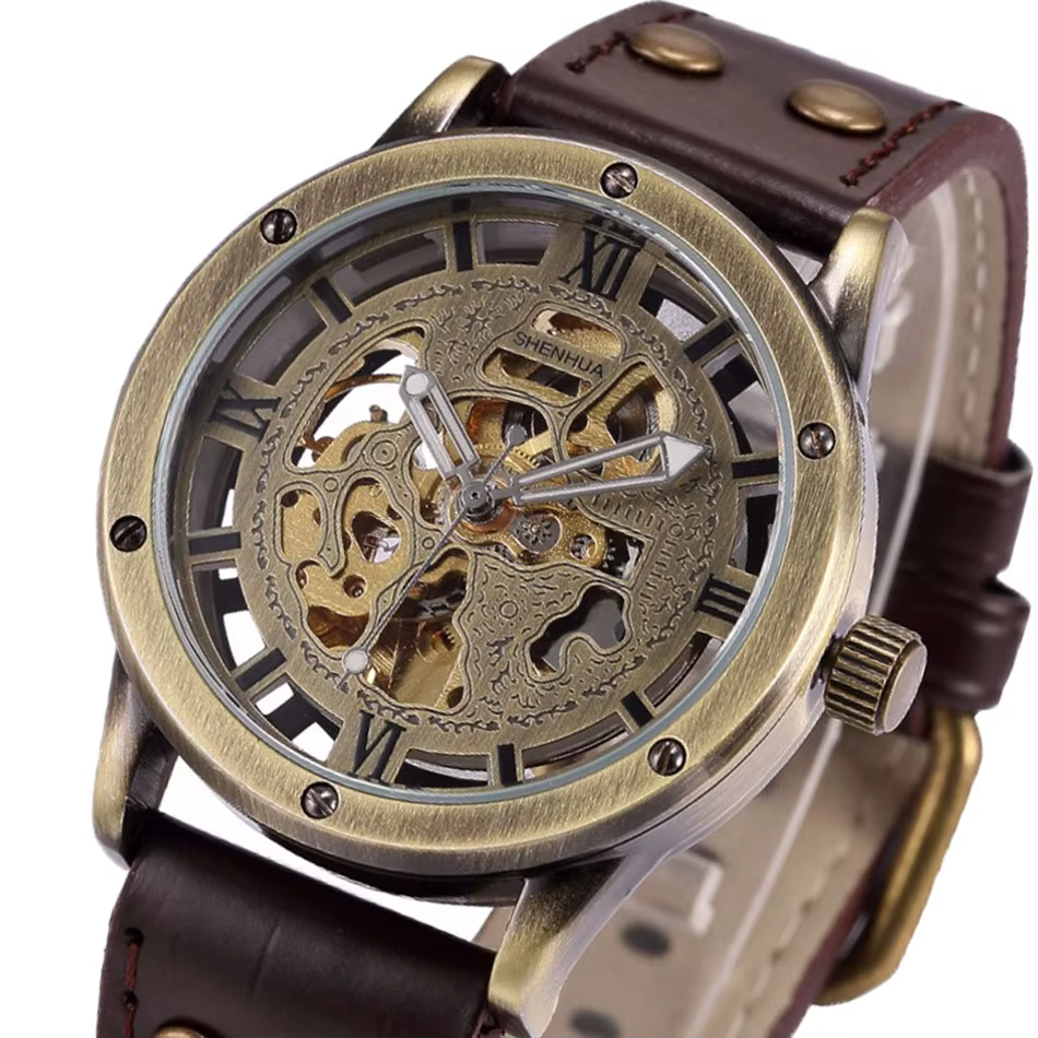 Montre mécanique automatique en bronze pour homme