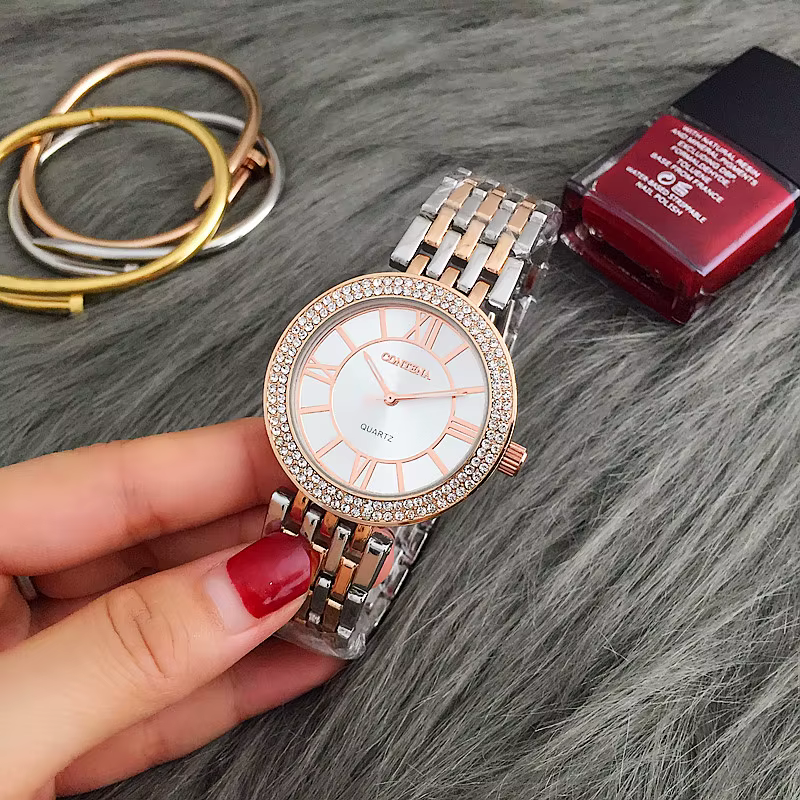 Montre de luxe en acier inoxydable pour femme