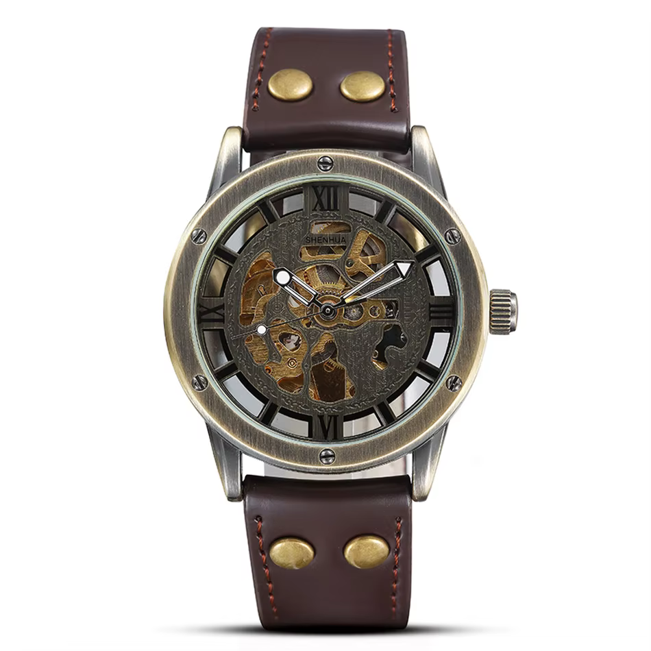 Montre mécanique automatique en bronze pour homme